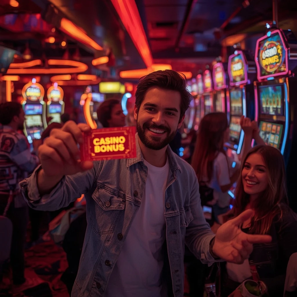 una persona con un bonus del casinò DENDY CASINO